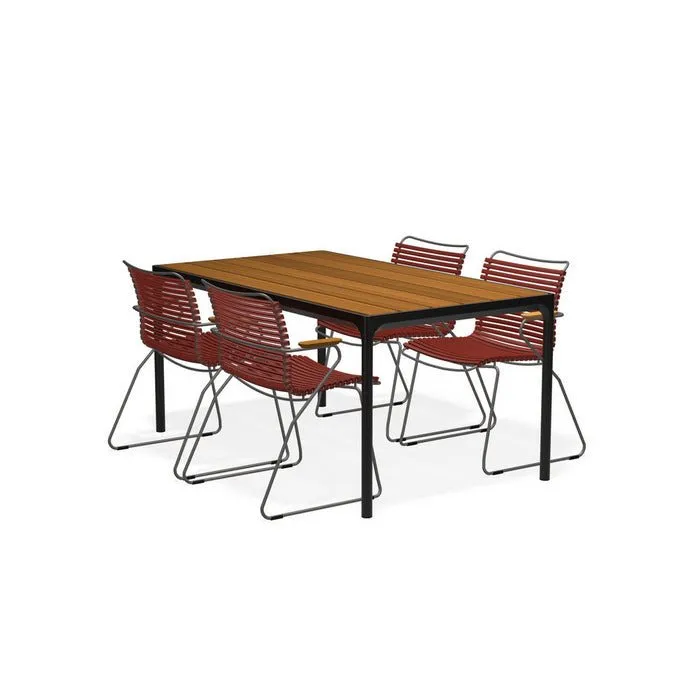 Four Outdoor Dining Suite 1600w with Click Chairs (Stackable)