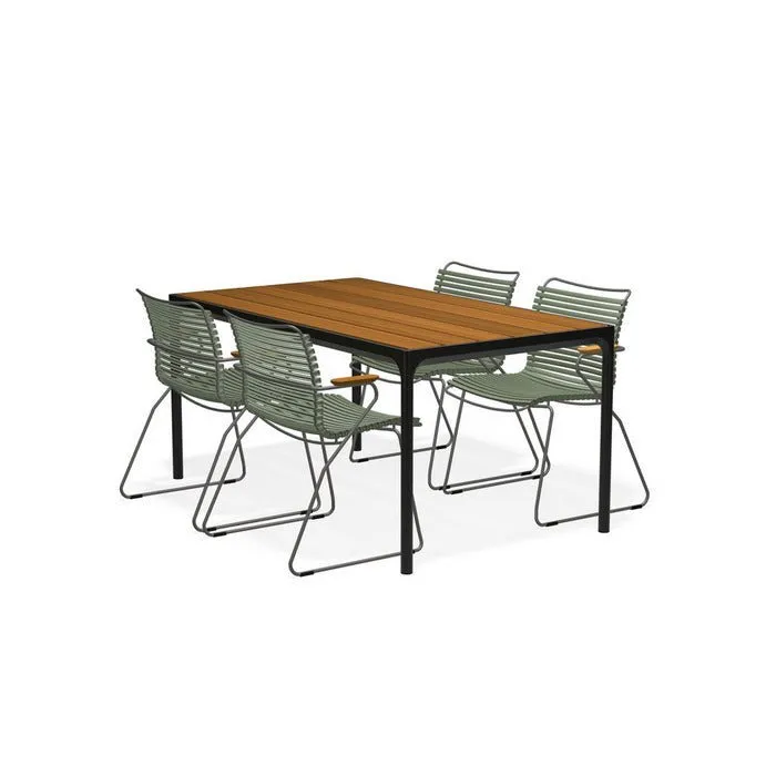 Four Outdoor Dining Suite 1600w with Click Chairs (Stackable)