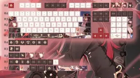 Genshin Impact Hutao and Ayaka Keycaps