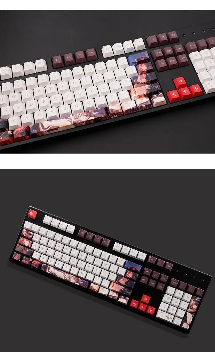 Genshin Impact Hutao and Ayaka Keycaps