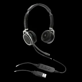 Grandstream GUV3005 Premium Dual Ear HD USB Headset Noise Canceling Microphone