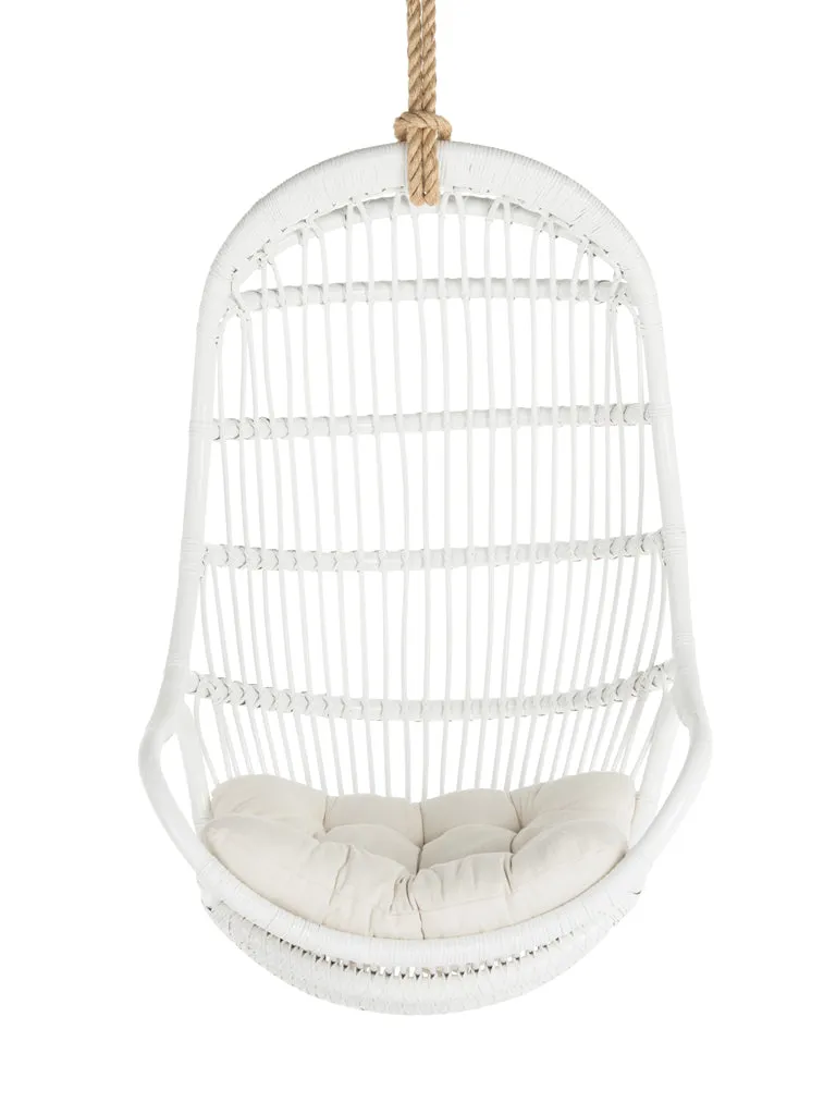 Hanging Rattan Swing Chair with Seat Cushion