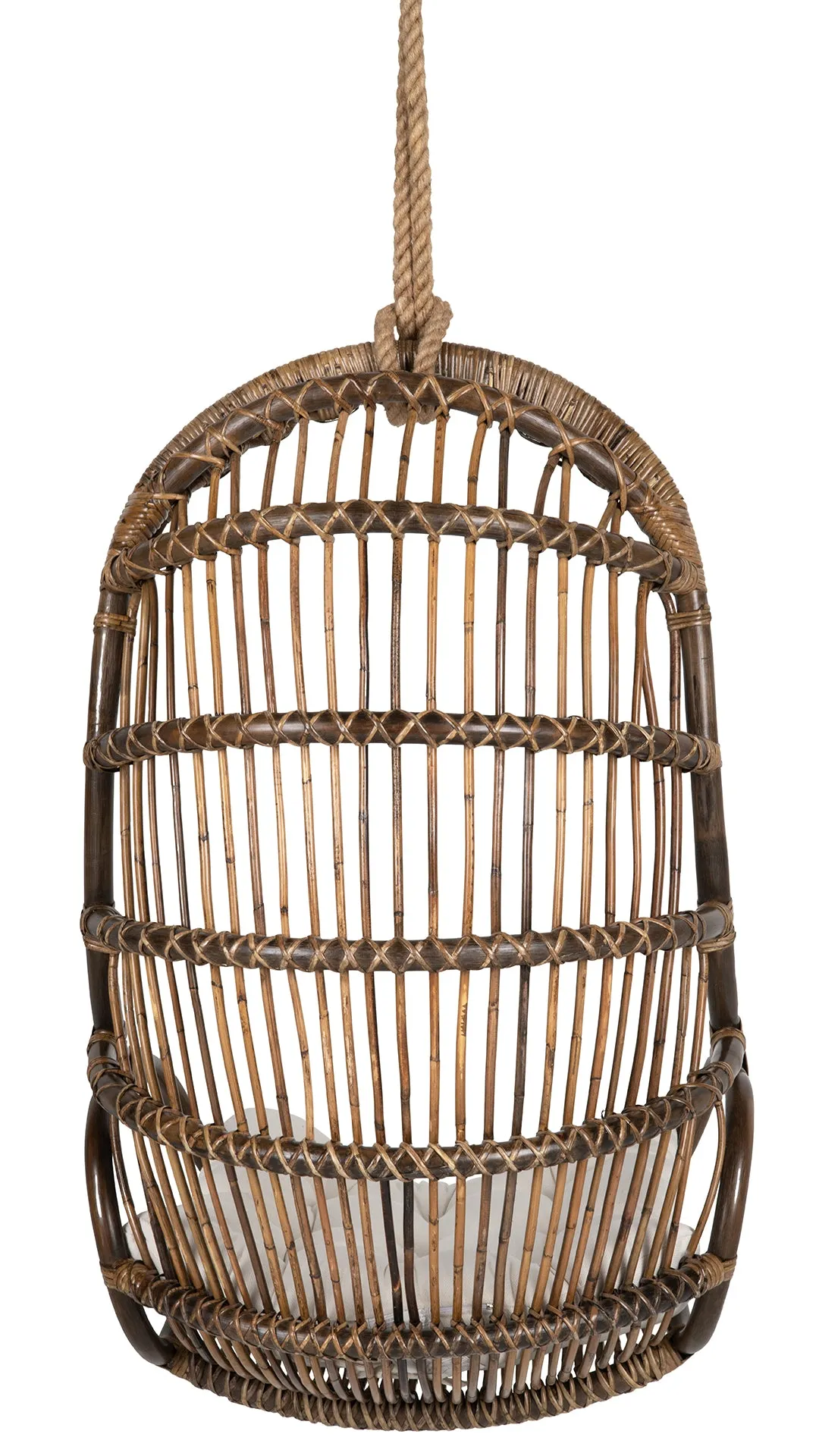 Hanging Rattan Swing Chair with Seat Cushion