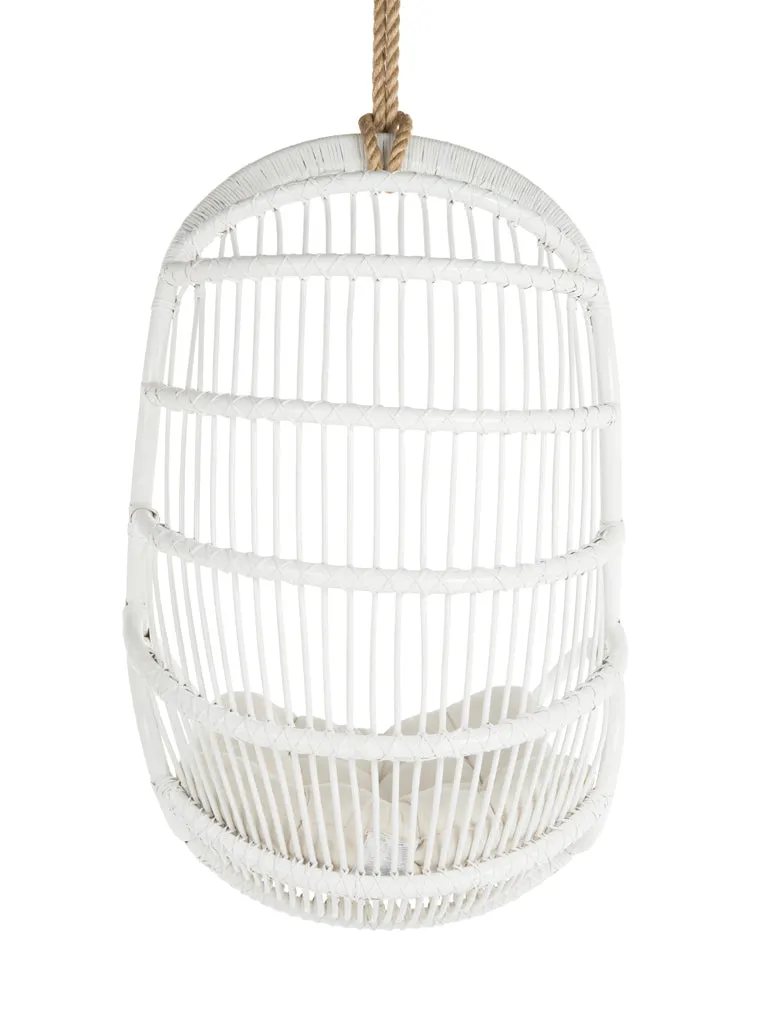 Hanging Rattan Swing Chair with Seat Cushion
