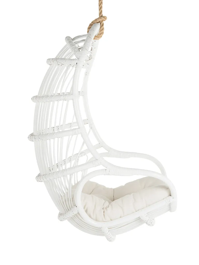 Hanging Rattan Swing Chair with Seat Cushion