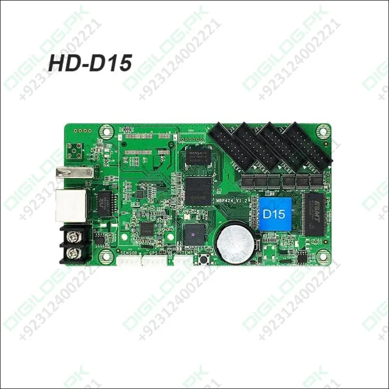 Hd-d15 Asynchronous Full Color Led Display Control Card 4*hub75 Data Interface Rgb ,384x64 Pixels,small Size Screen Control Card