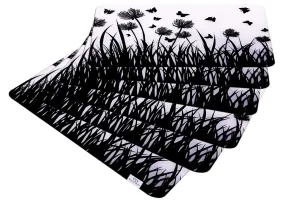 Heart Home Butterfly Print Waterproof, Stain Resistant, Washable Refrigerator/Fridge Drawer Mat, Set of 6 (White) 52HH3983