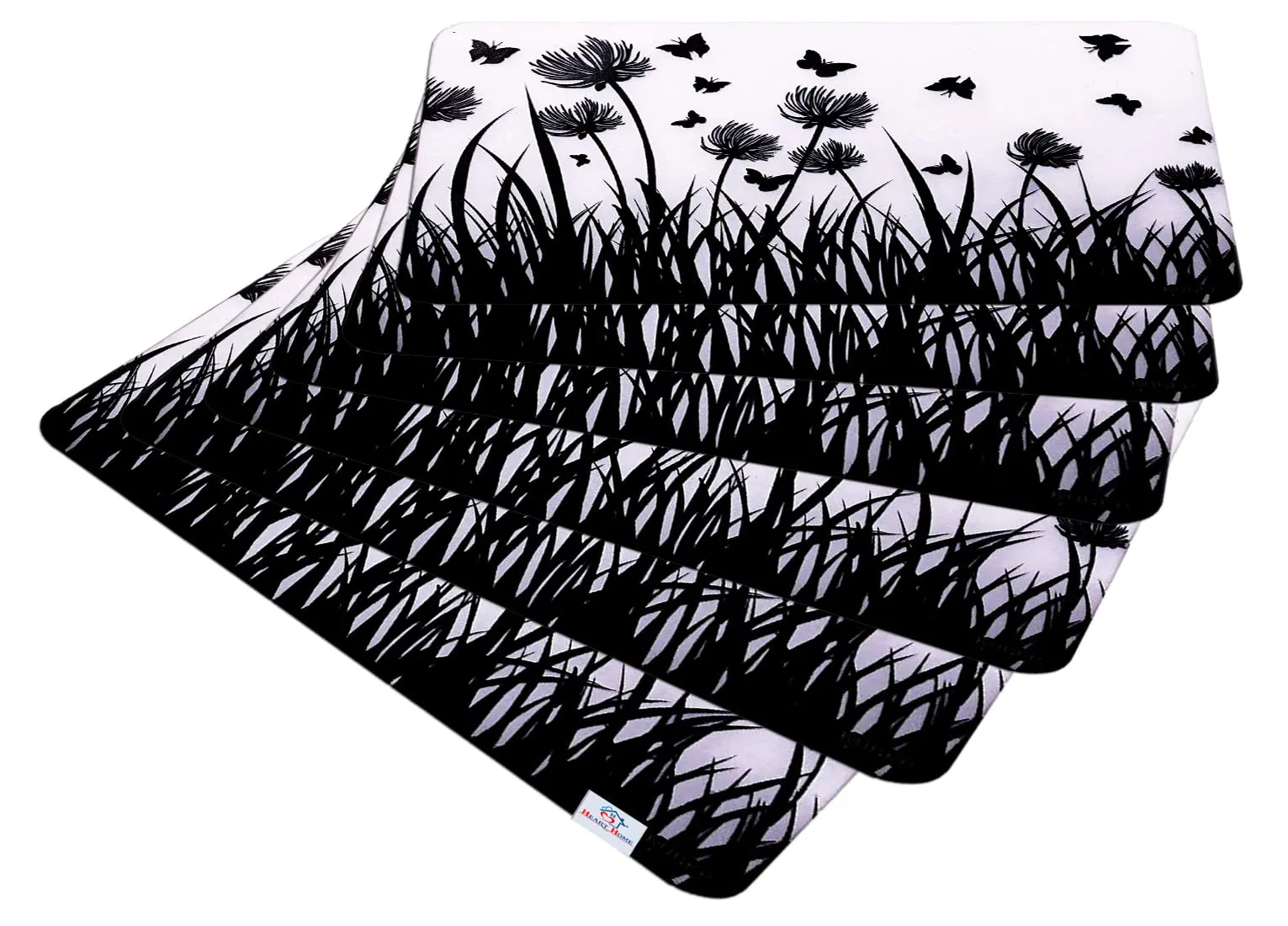Heart Home Butterfly Print Waterproof, Stain Resistant, Washable Refrigerator/Fridge Drawer Mat, Set of 6 (White) 52HH3983
