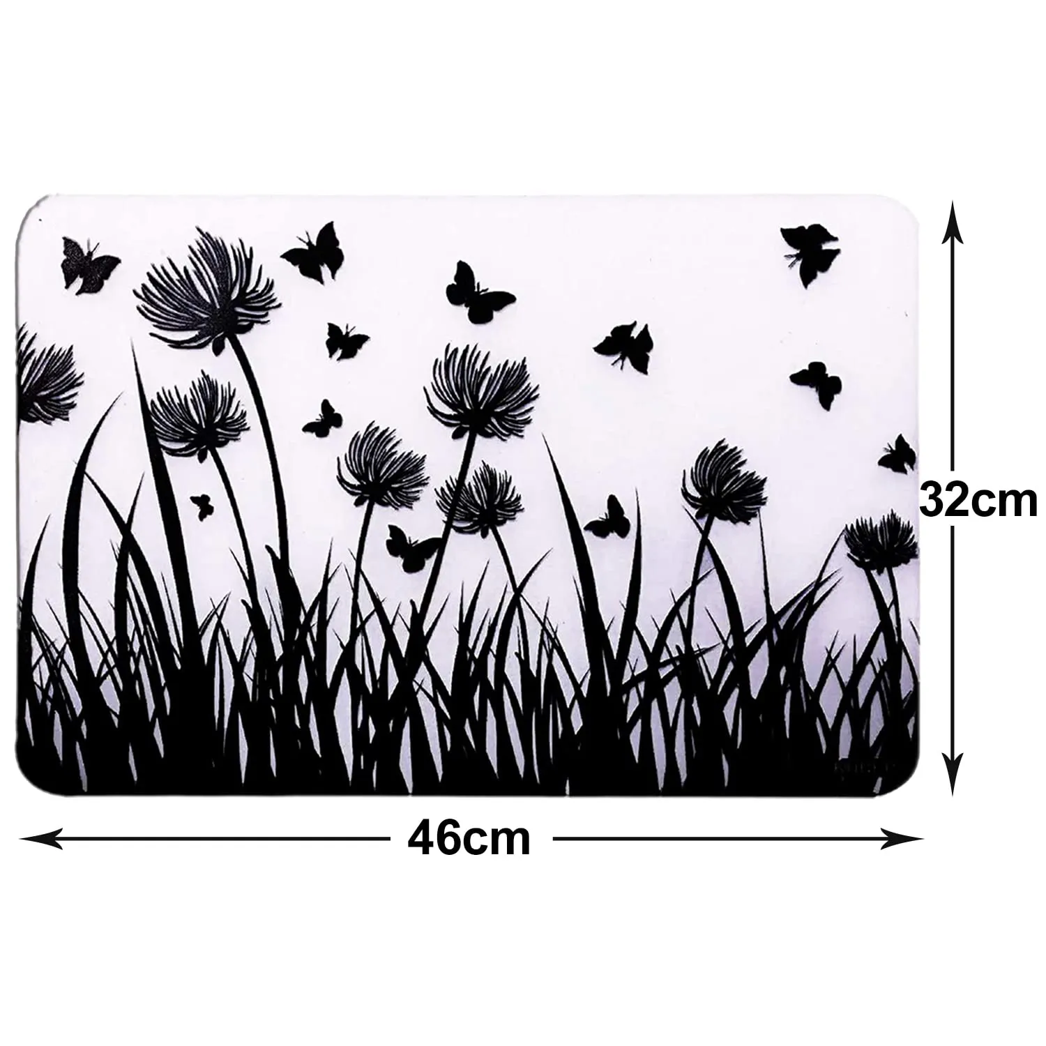 Heart Home Butterfly Print Waterproof, Stain Resistant, Washable Refrigerator/Fridge Drawer Mat, Set of 6 (White) 52HH3983