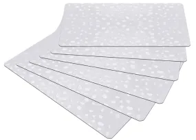 Heart Home Multi Purpose Tranasparent Waterproof,Stain Resistant, Washable Refrigerator/Fridge Drawer Mat, Set of 6 (White)-HS43HEARTH25656