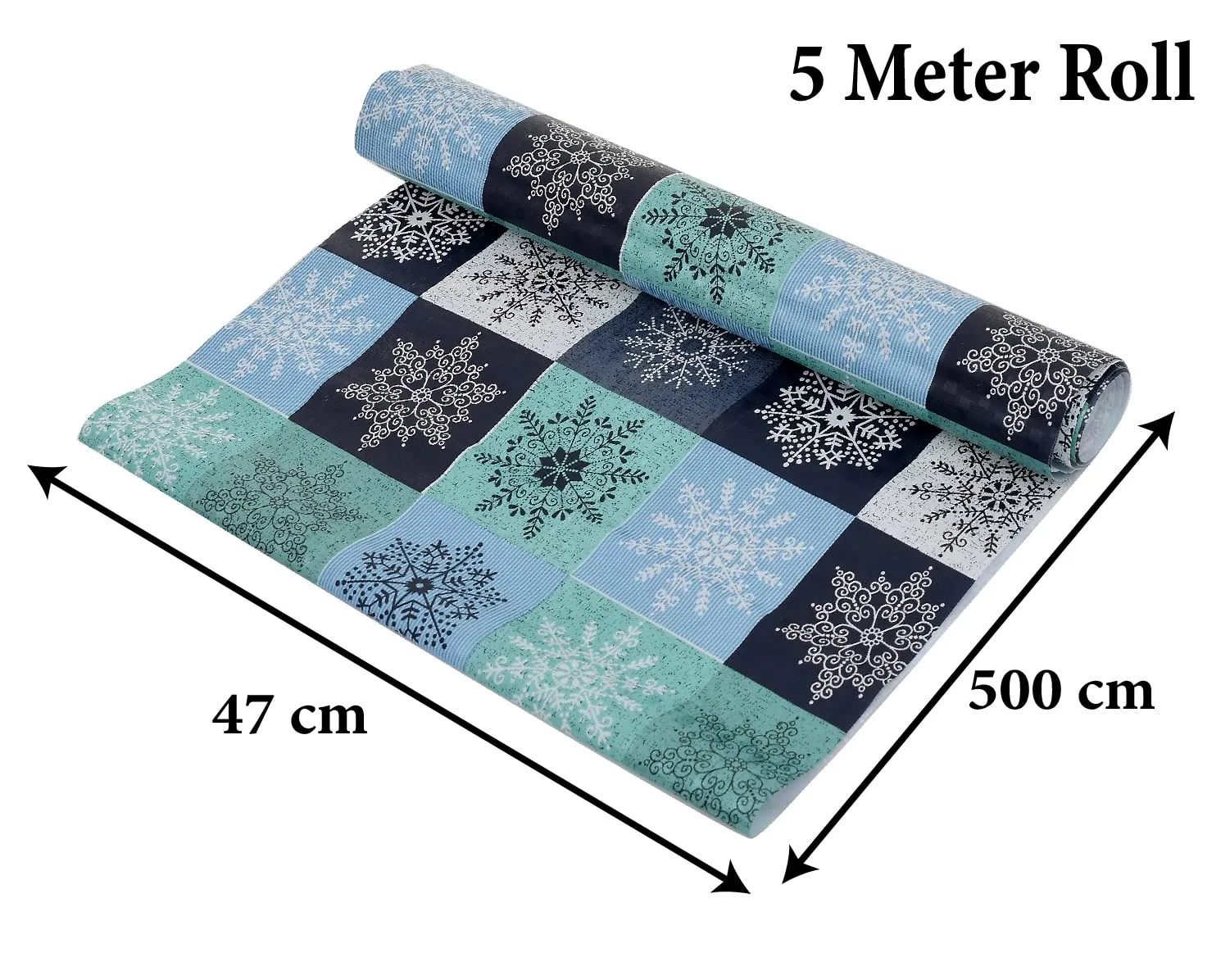 Heart Home Multicheck Printed PVC Anti Slip Skid Shelf Mat, 5 Mtr (Multicolor)