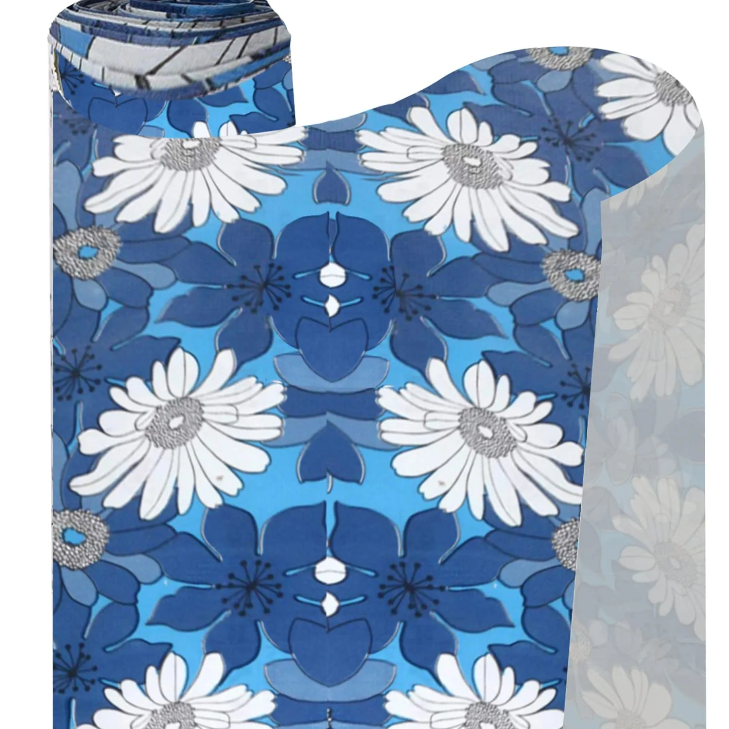 Heart Home Multiuses Floral Print Shelf Liners for Kitchen Shelves, cupboards, Wardrobe, Drawer, 10 Mtr (Blue) 52HH4079