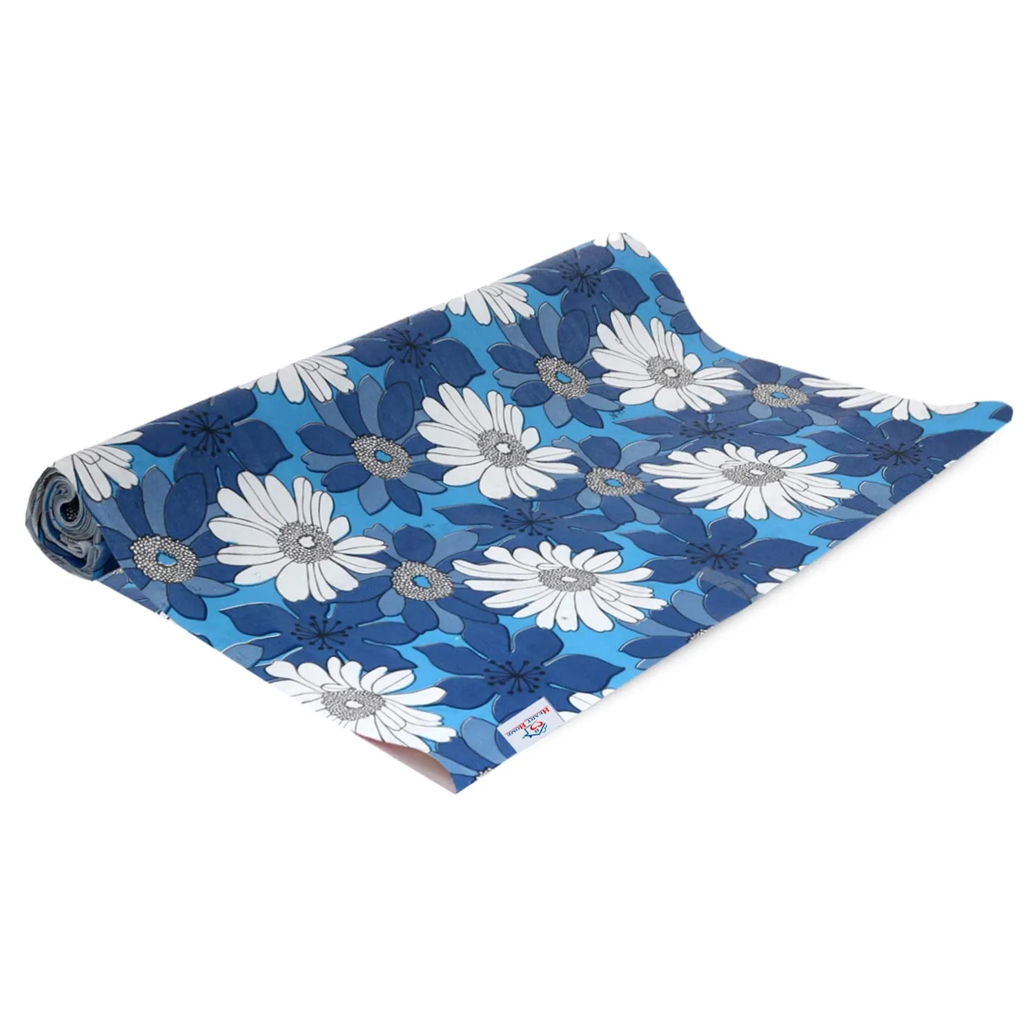 Heart Home Multiuses Floral Print Shelf Liners for Kitchen Shelves, cupboards, Wardrobe, Drawer, 10 Mtr (Blue) 52HH4079