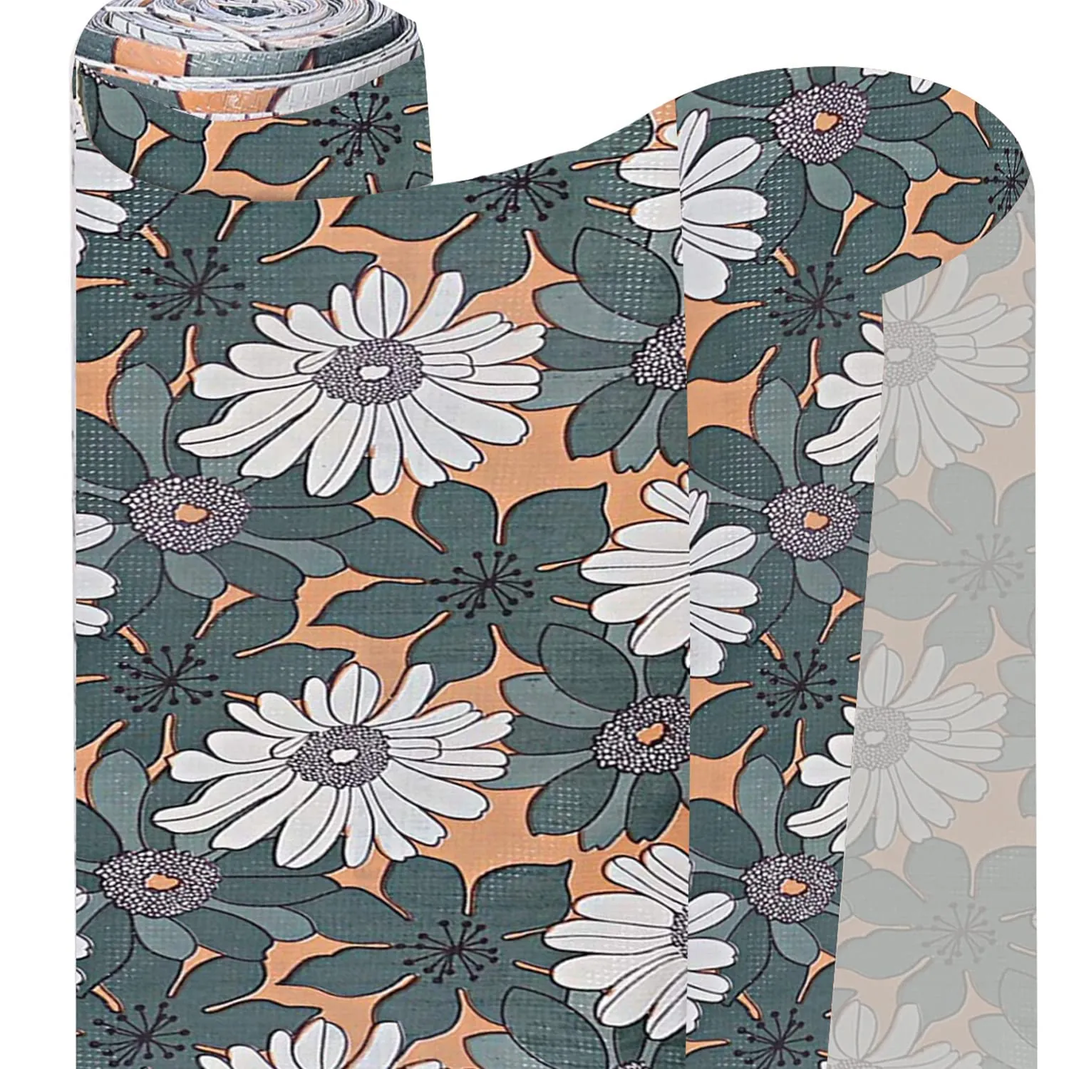 Heart Home Multiuses Floral Print Shelf Liners for Kitchen Shelves, cupboards, Wardrobe, Drawer, 10 Mtr (Green) 52HH4081