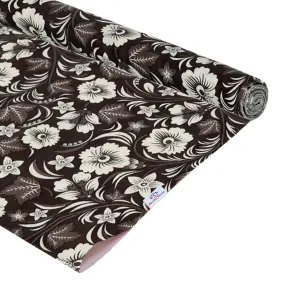 Heart Home Multiuses Floral Print Shelf Liners for Kitchen Shelves, cupboards, Wardrobe, Drawer, 5 Mtr (Brown) 52HH4077