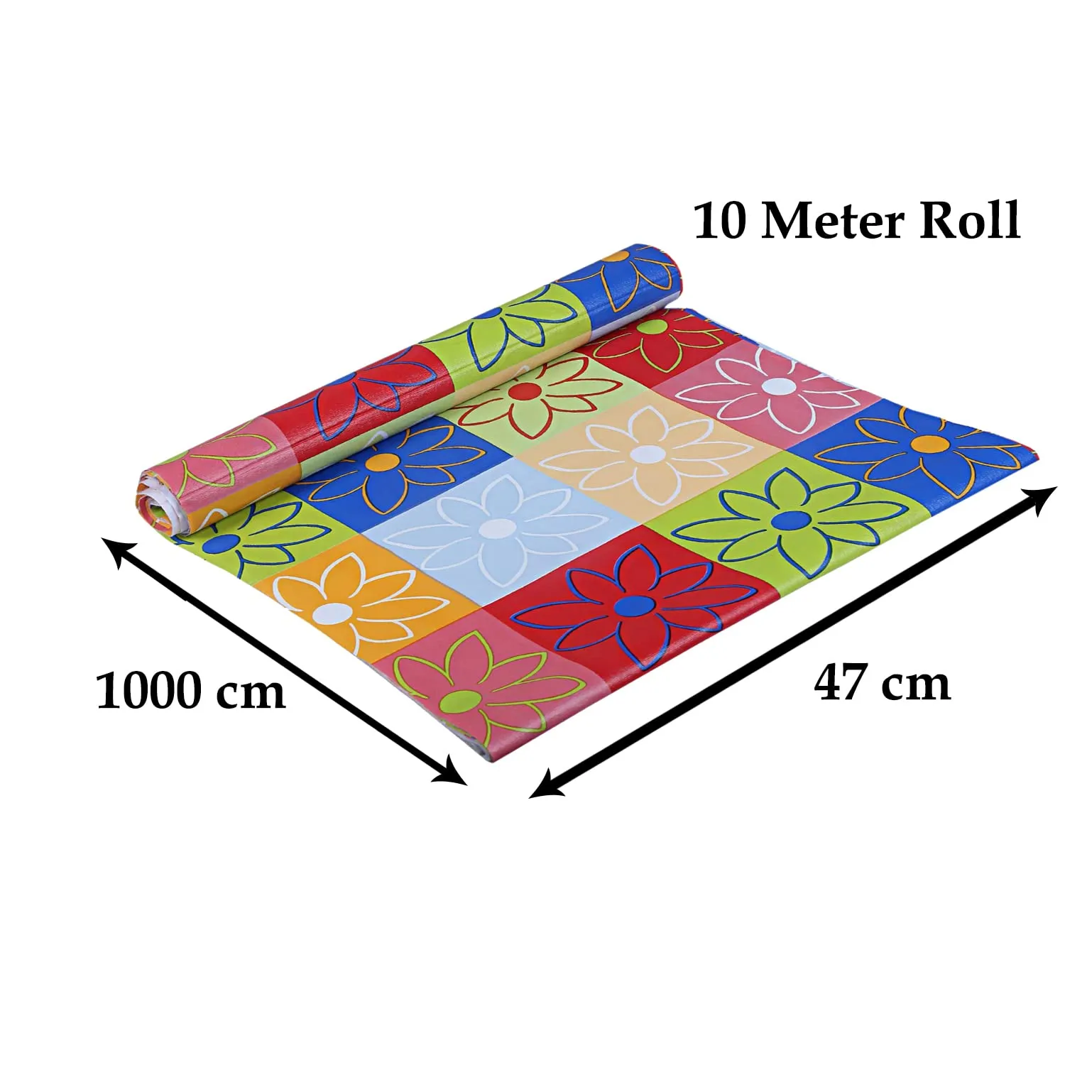 Heart Home Multiuses Multicheck Floral Print Shelf Liners for Kitchen Shelves, cupboards, Wardrobe, Drawer, 10 Mtr (Multicolour) 52HH4080