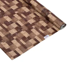 Heart Home Multiuses Multicheck Print Shelf Liners for Kitchen Shelves, cupboards, Wardrobe, Drawer, 10 Mtr (Brown) 52HH4091