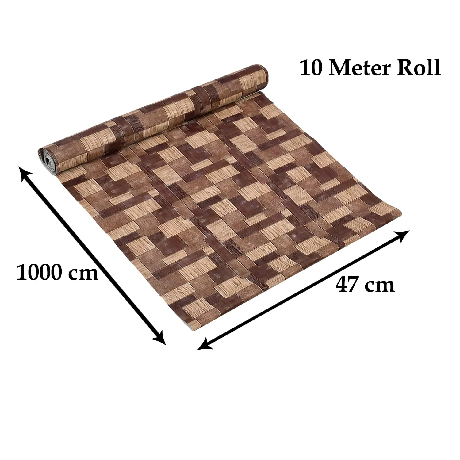 Heart Home Multiuses Multicheck Print Shelf Liners for Kitchen Shelves, cupboards, Wardrobe, Drawer, 10 Mtr (Brown) 52HH4091