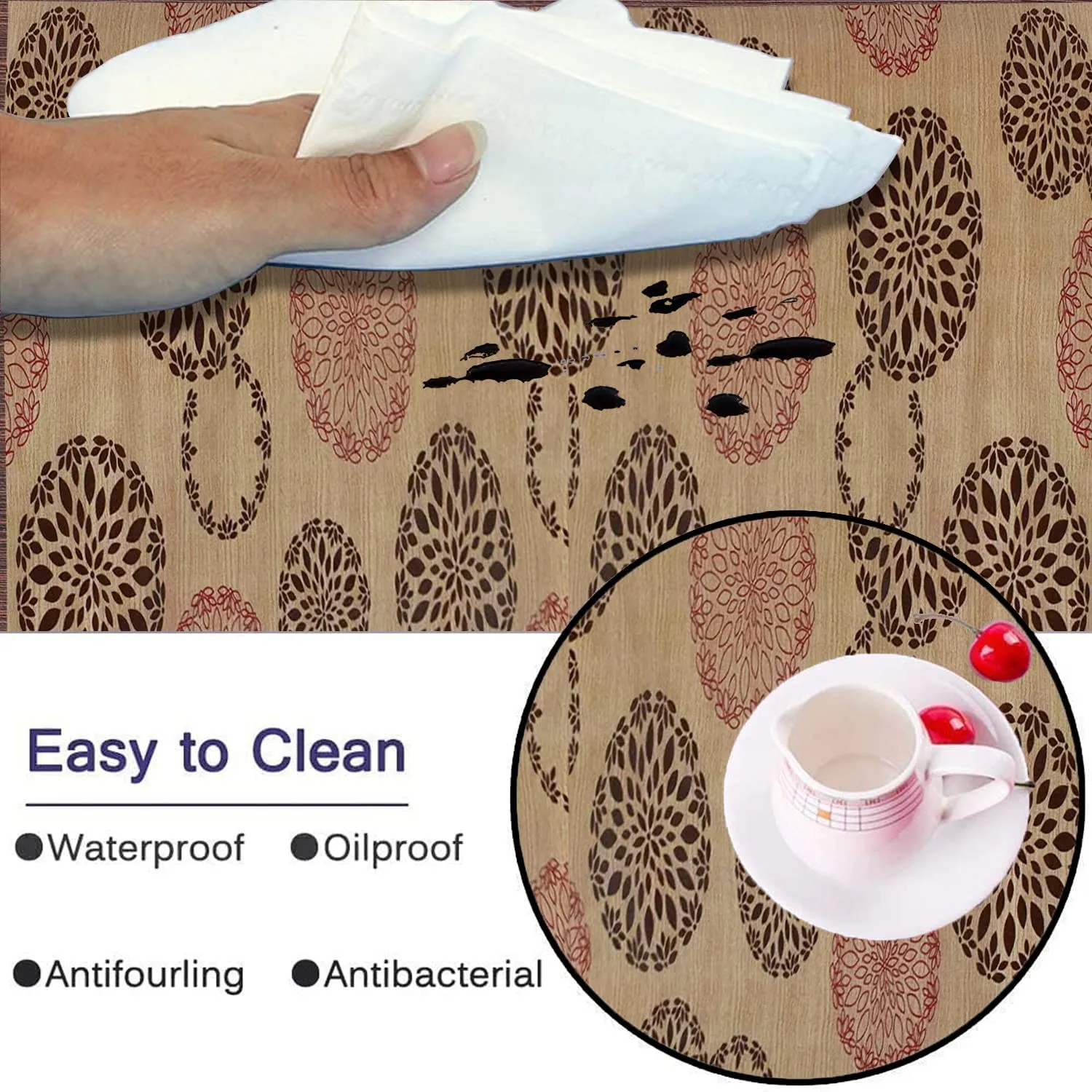 Heart Home Multiuses Rangoli Print Shelf Liners for Kitchen Shelves, cupboards, Wardrobe, Drawer, 10 Mtr (Beige) 52HH4089