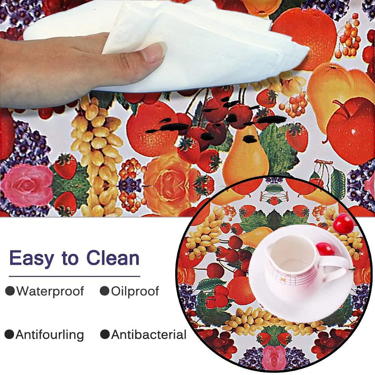 Heart Home Multiuses Vegetable Print Shelf Liners for Kitchen Shelves, cupboards, Wardrobe, Drawer, 5 Mtr (Red) 52HH4078