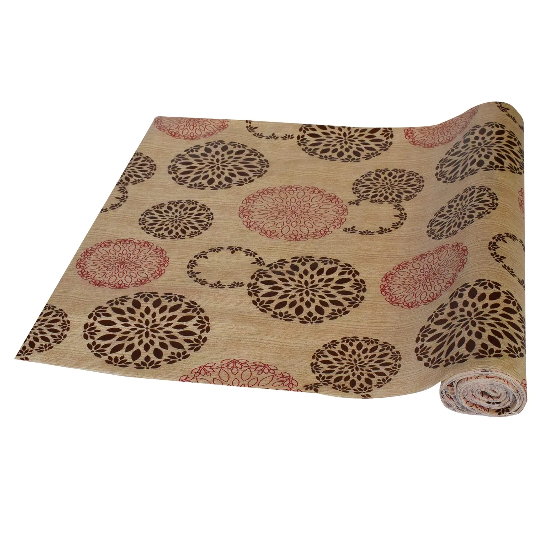 Heart Home Rangoli Printed Shelf Liners for Kitchen Shelves,cupboards,Wardrobe,Drawer, 5 Mtr (Sand)