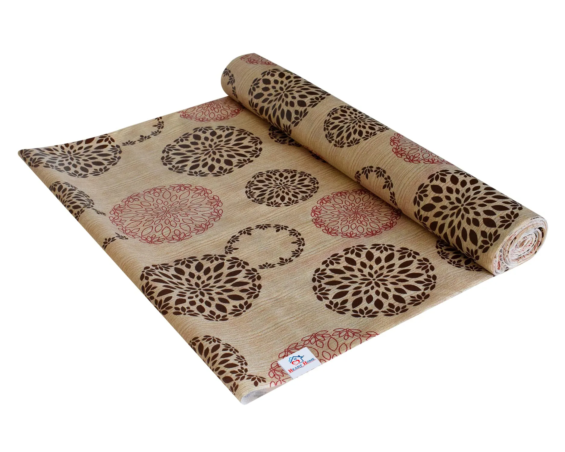 Heart Home Rangoli Printed Shelf Liners for Kitchen Shelves,cupboards,Wardrobe,Drawer, 5 Mtr (Sand)