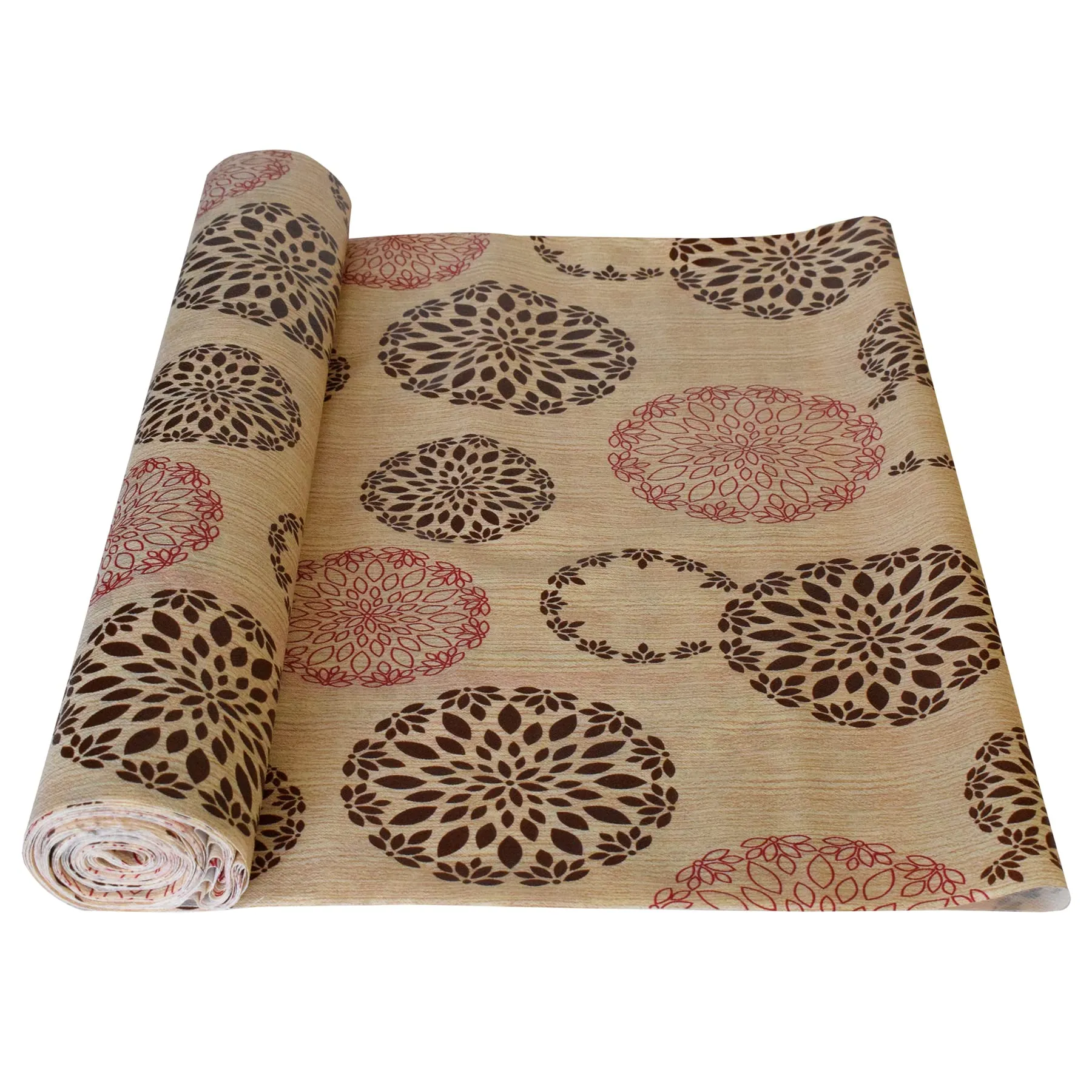 Heart Home Rangoli Printed Shelf Liners for Kitchen Shelves,cupboards,Wardrobe,Drawer, 5 Mtr (Sand)