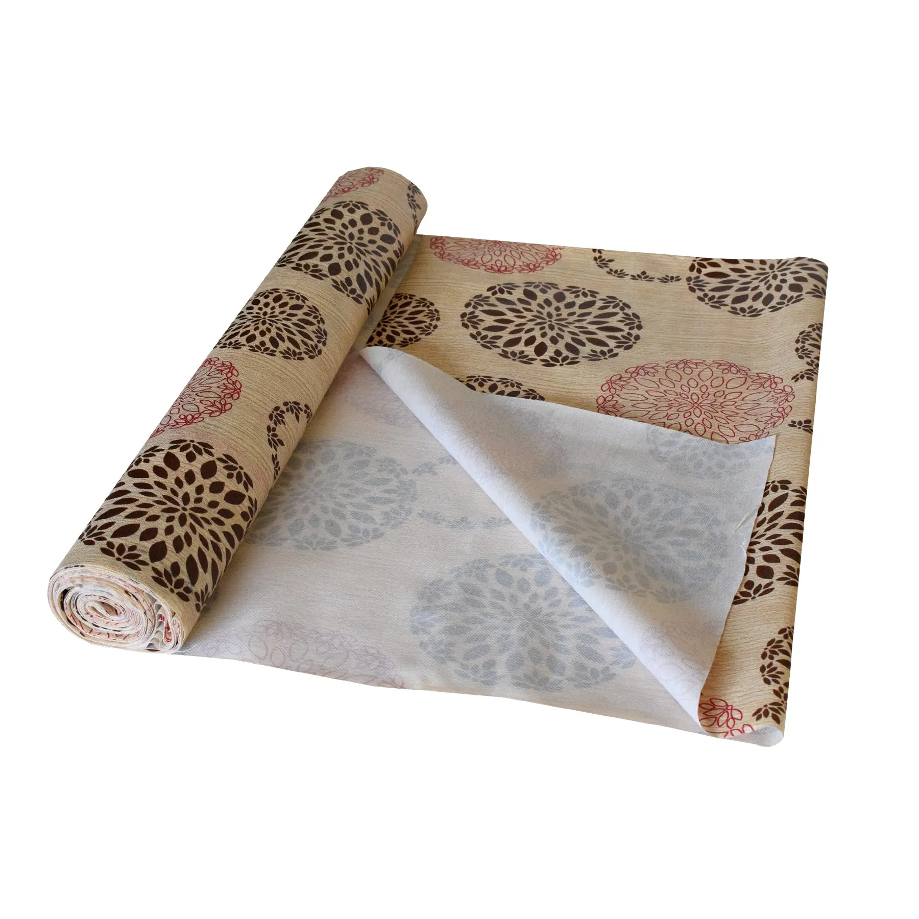 Heart Home Rangoli Printed Shelf Liners for Kitchen Shelves,cupboards,Wardrobe,Drawer, 5 Mtr (Sand)