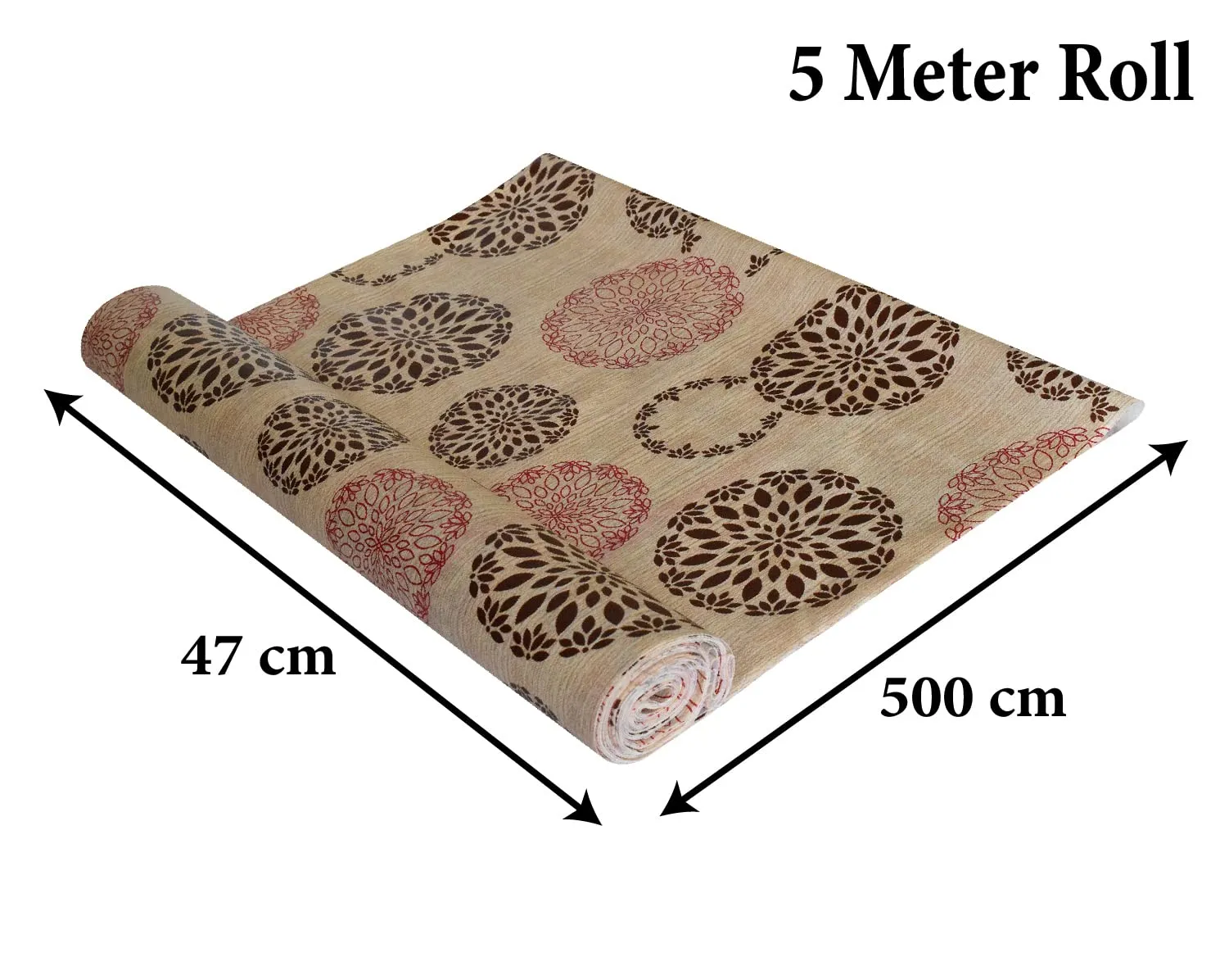Heart Home Rangoli Printed Shelf Liners for Kitchen Shelves,cupboards,Wardrobe,Drawer, 5 Mtr (Sand)