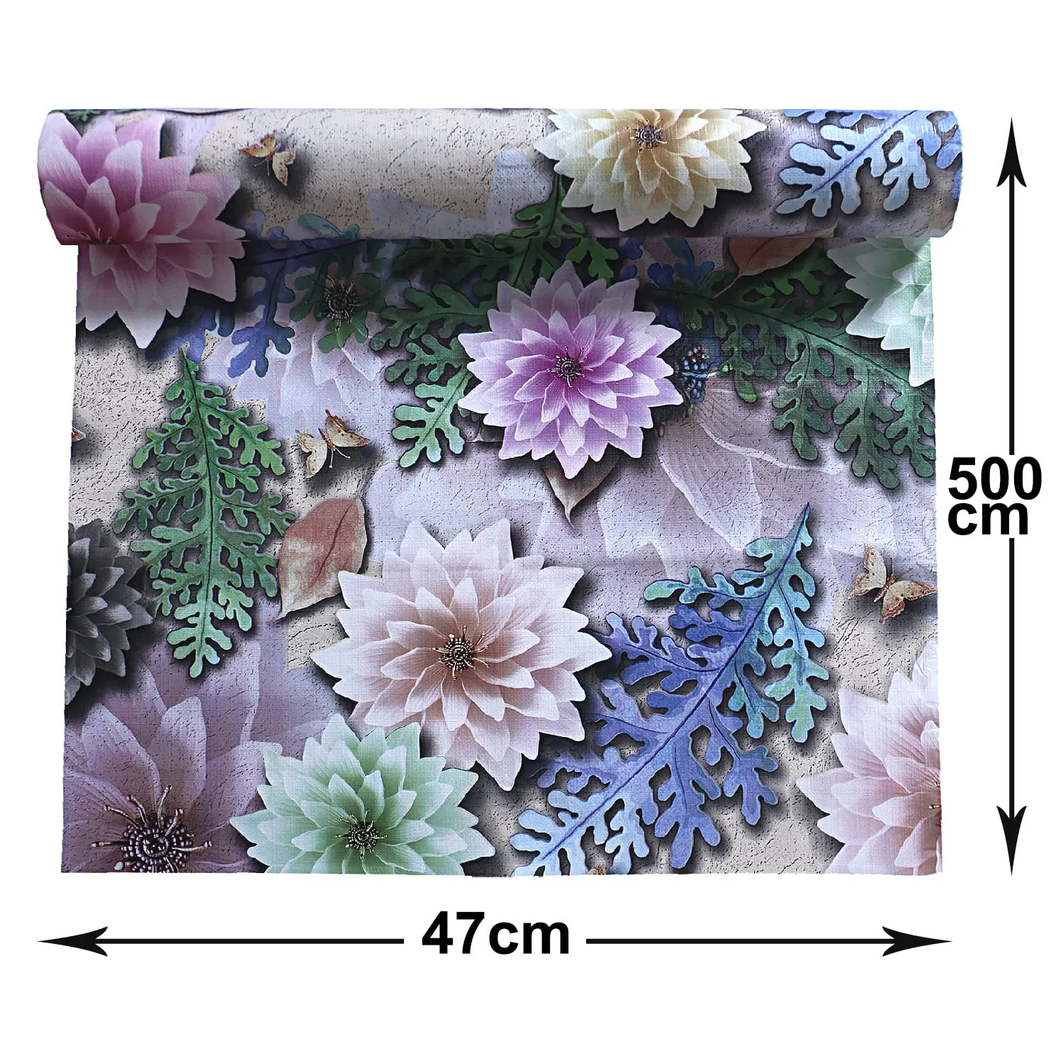 Heart Home Shelf Mat|Waterproof Butterfly Print PVC Anti-Slip Sheets|Durable Kitchen Cabinet Drawer Shelf Liner,5 Meter,(Brown)