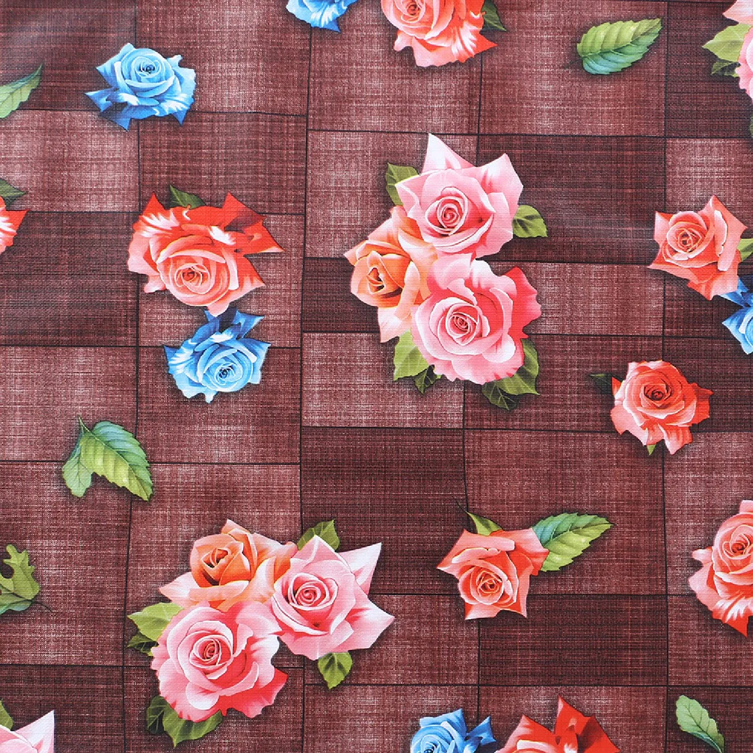 Heart Home Shelf Mat|Waterproof Flower Print PVC Anti-Slip Sheets|Durable Kitchen Cabinet Drawer Shelf Liner,5 Meter,(Maroon)