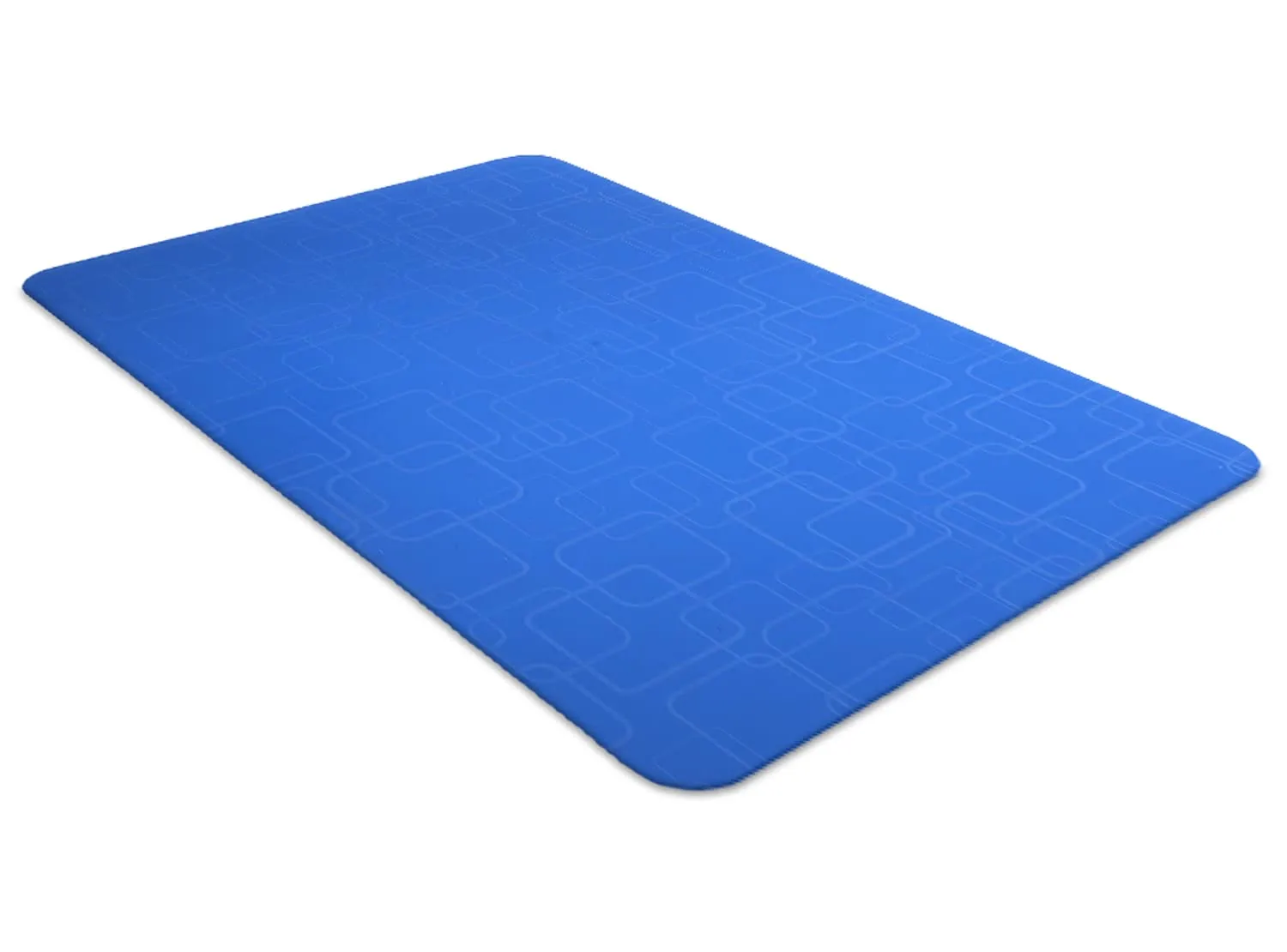 Heart Home Square Design Waterproof,Stain Resistant, Washable Refrigerator/Fridge Drawer Mat, Set of 6 (Blue)