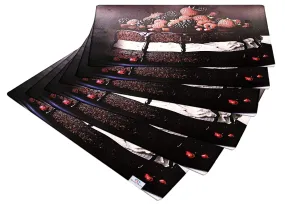 Heart Home Strawberry Print Waterproof, Stain Resistant, Washable Refrigerator/Fridge Drawer Mat, Set of 6 (Black) 52HH3981