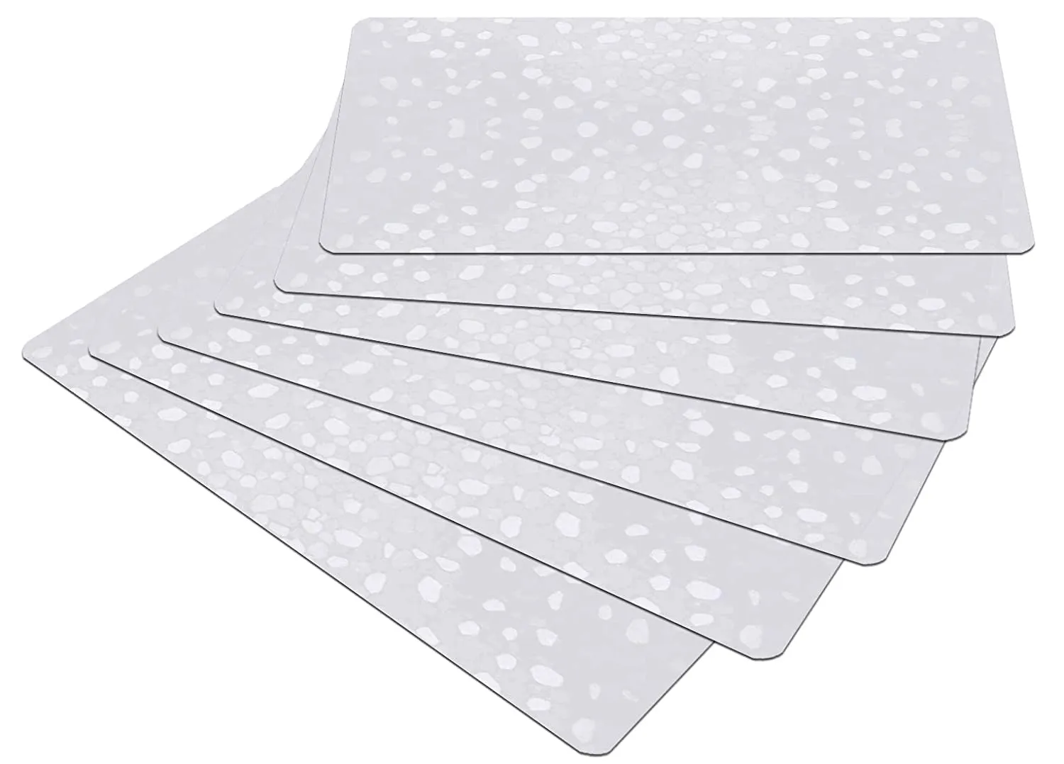 Heart Home Tranasparent PVC Fridge Mat, Set of 6 (White)-HS43HEARTH25655
