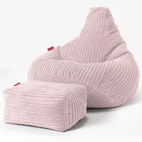 Highback Bean Bag Chair - Cord Blush Pink