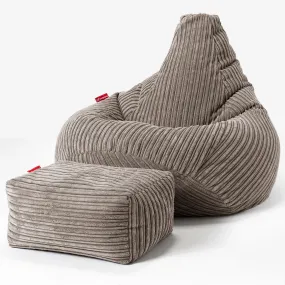 Highback Bean Bag Chair - Cord Dovetail Grey