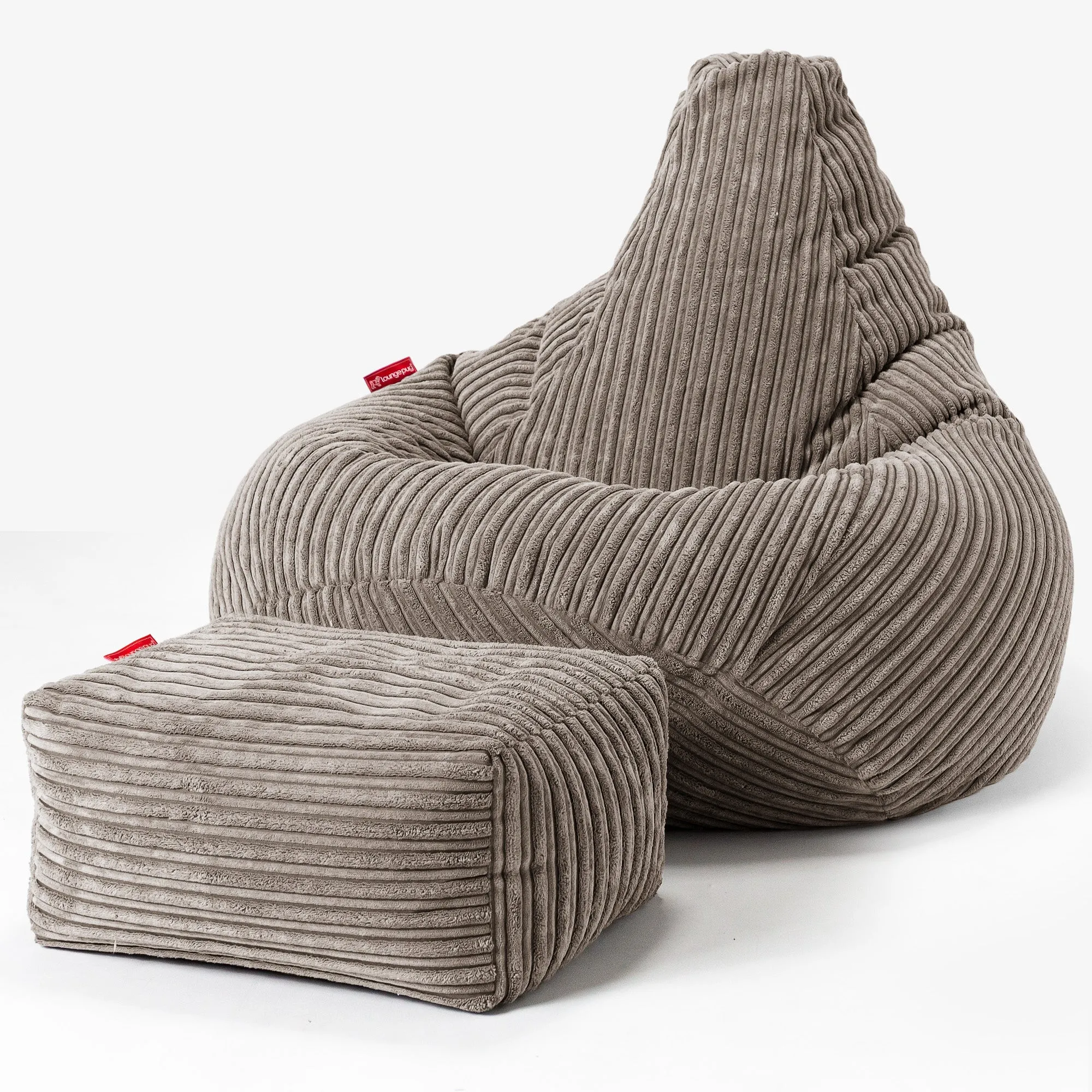 Highback Bean Bag Chair - Cord Dovetail Grey