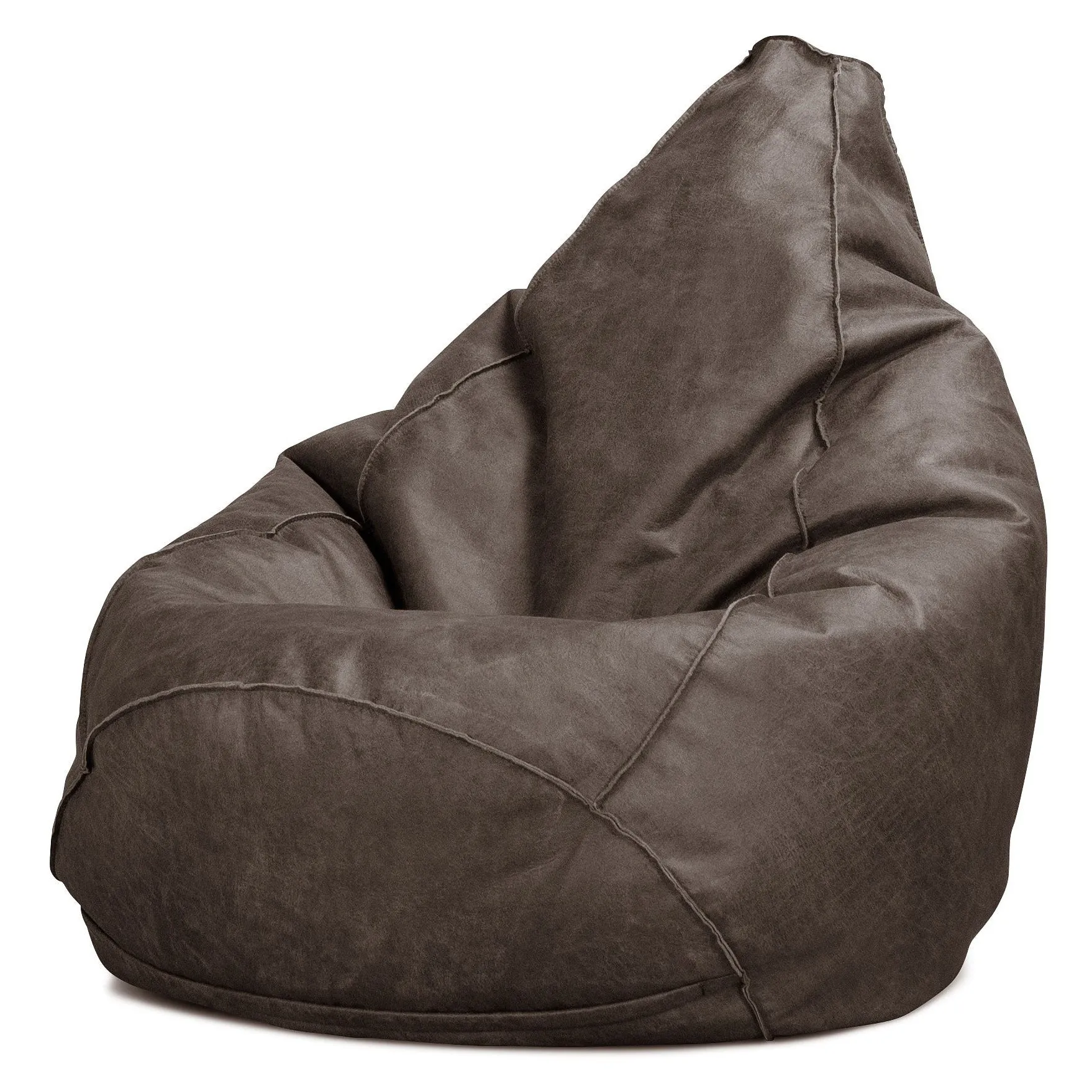 Highback Bean Bag Chair - Distressed Leather Natural Slate