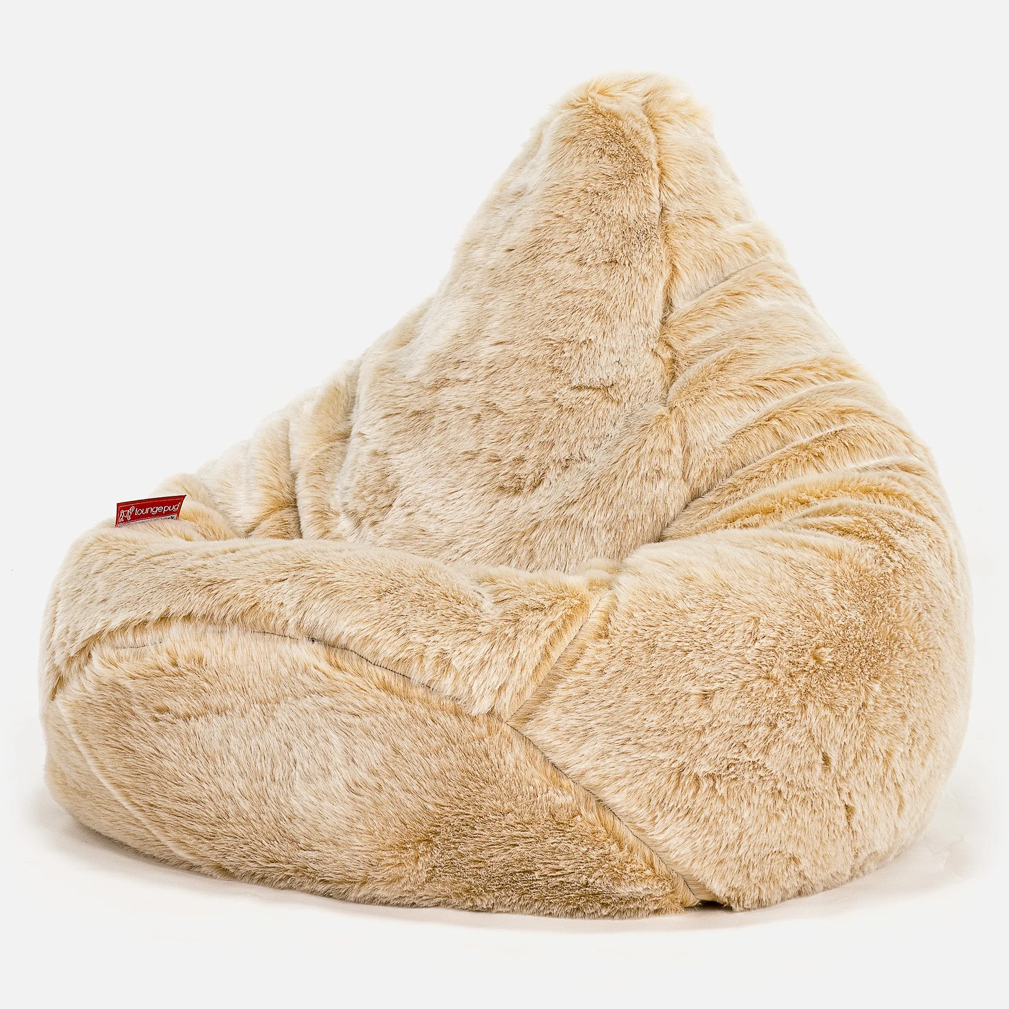 Highback Bean Bag Chair - Faux Fur Sheepskin White