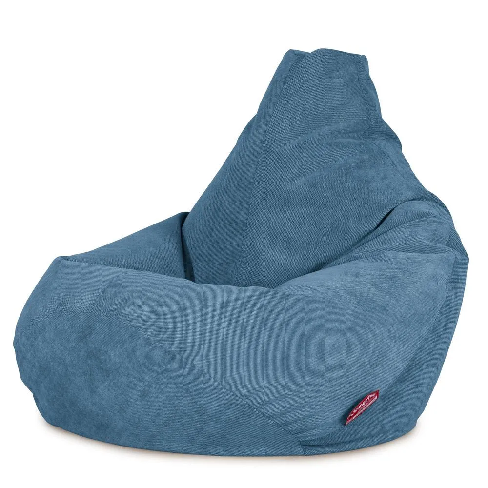 Highback Bean Bag Chair - Flock Aegean Blue