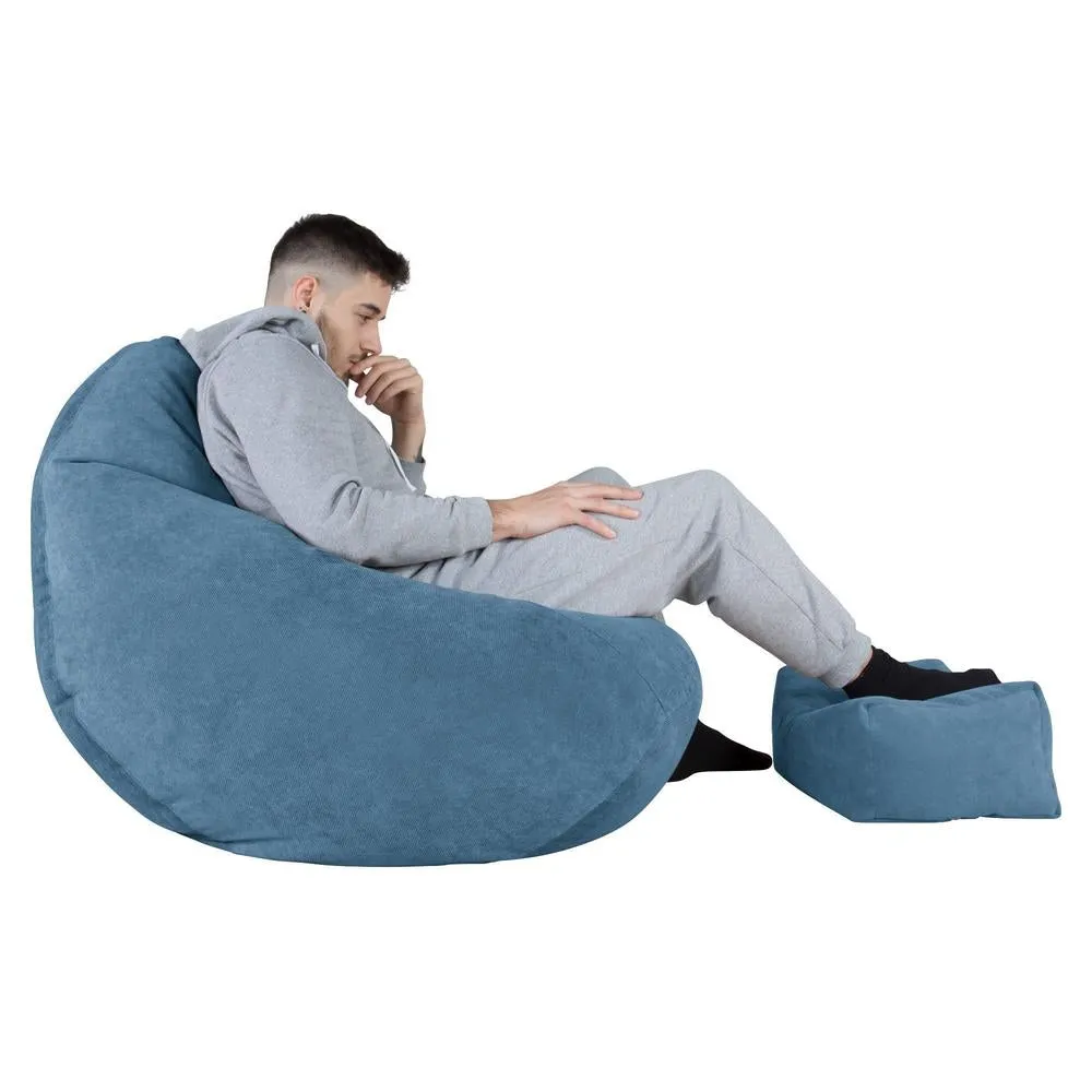 Highback Bean Bag Chair - Flock Aegean Blue