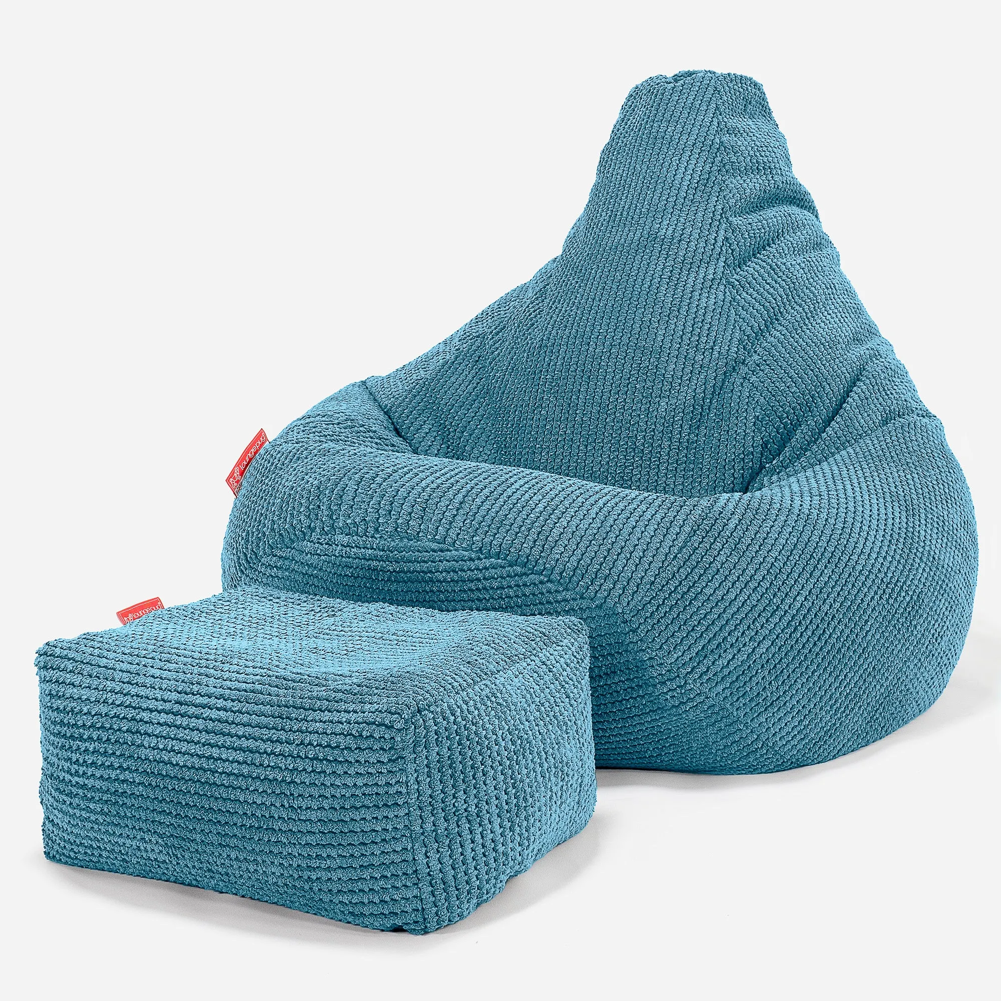 Highback Bean Bag Chair - Pom Pom Aegean Blue