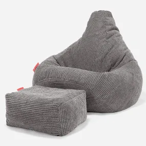 Highback Bean Bag Chair - Pom Pom Charcoal Grey