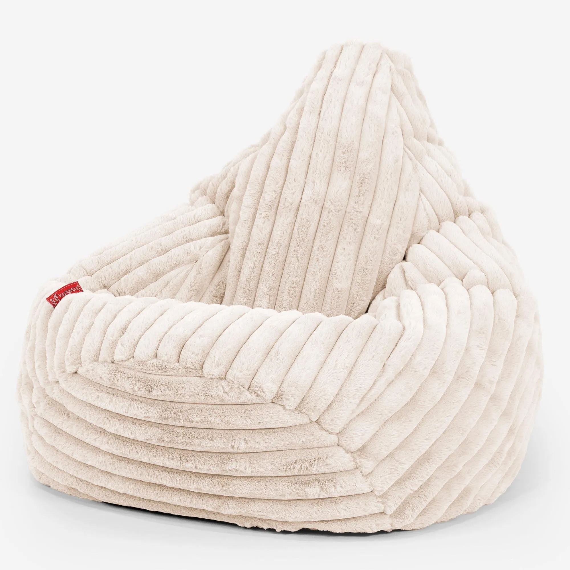 Highback Bean Bag Chair - Ultra Plush Cord Cream