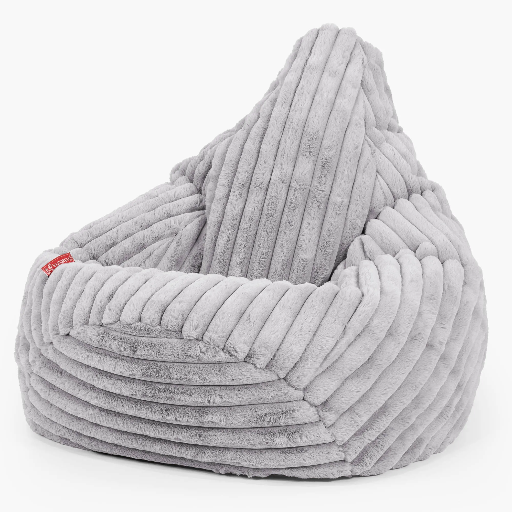 Highback Bean Bag Chair - Ultra Plush Cord Grey