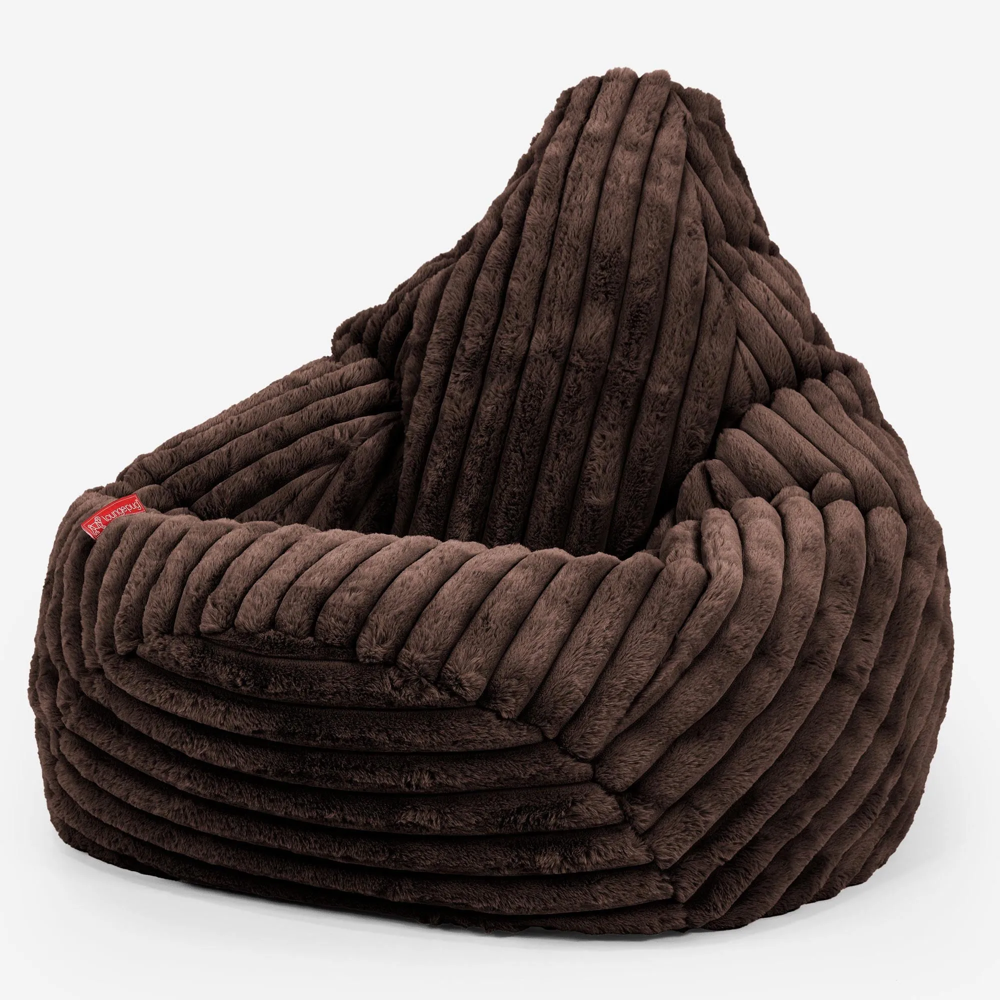 Highback Bean Bag Chair - Ultra Plush Cord Sable