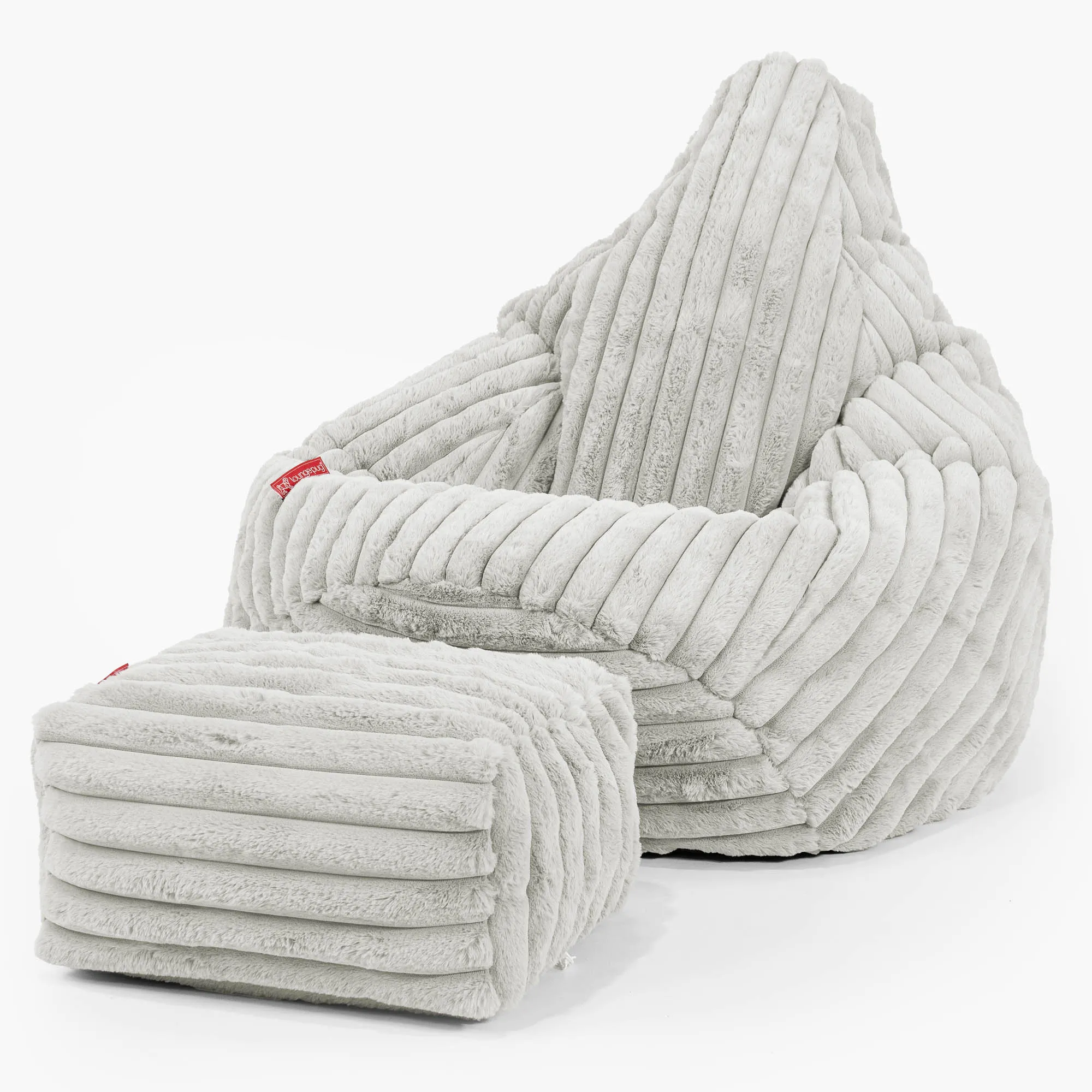 Highback Bean Bag Chair - Ultra Plush Cord Sage Green