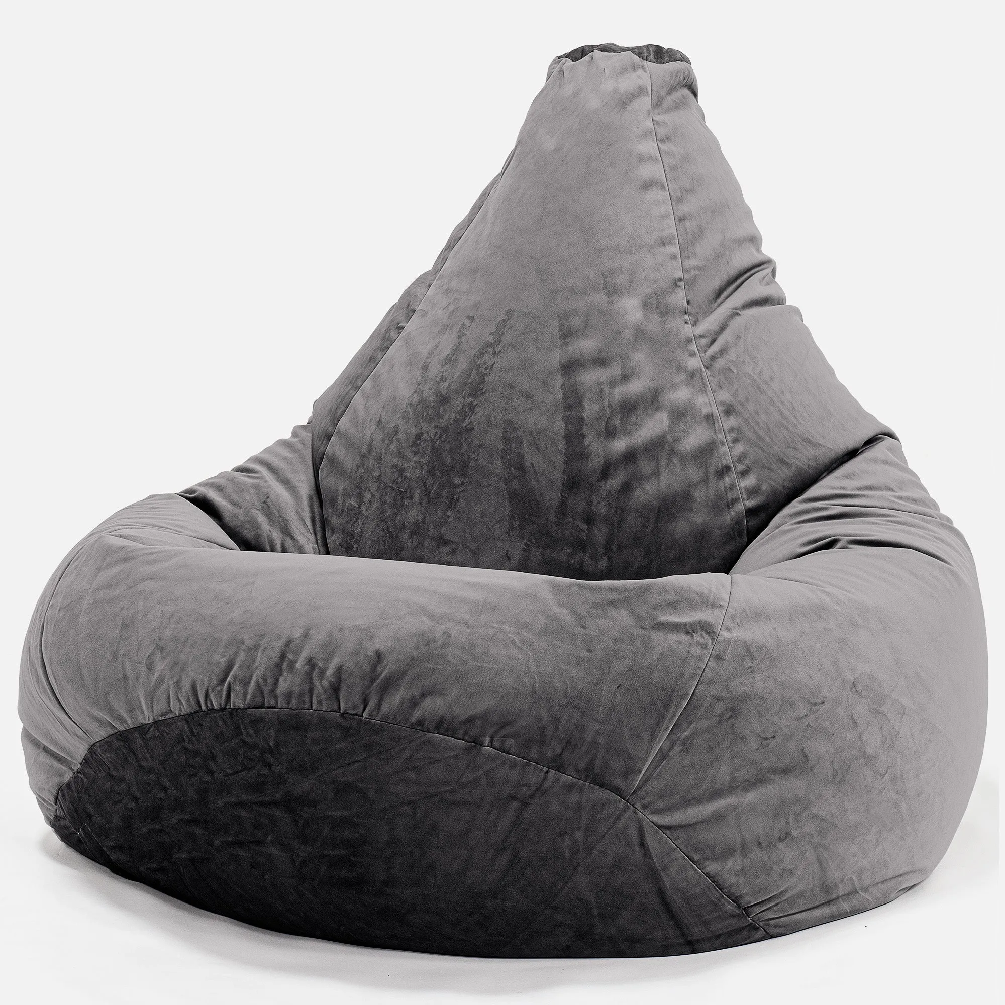 Highback Bean Bag Chair - Velvet Graphite Grey