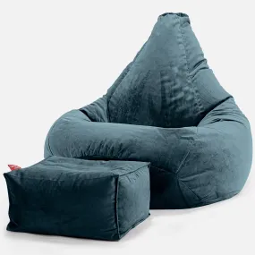 Highback Bean Bag Chair - Velvet Teal