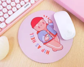 Hip as Hell Mouse Pad | Funny Hipster Gingie Desk Mat | Cute Kawaii Round Mousepad